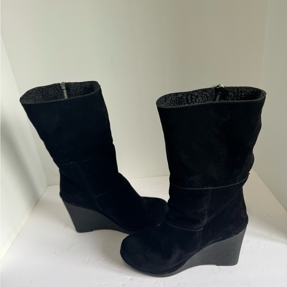 Lovely People black nubuck boots on a comfortable wedge. Size 9 - Picture 8 of 13